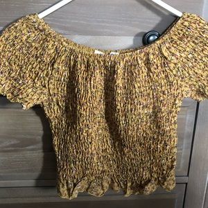 Scrunch off the shoulder floral top